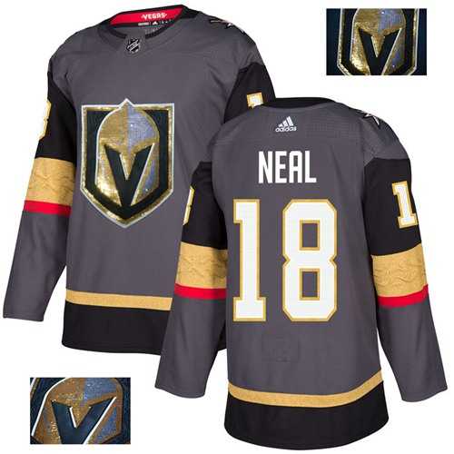 Men's Adidas Vegas Golden Knights #18 James Neal Grey Home Authentic Fashion Gold Stitched NHL