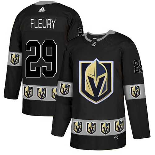Men's Adidas Vegas Golden Knights #29 Marc-Andre Fleury Black Authentic Team Logo Fashion Stitched NHL Jersey
