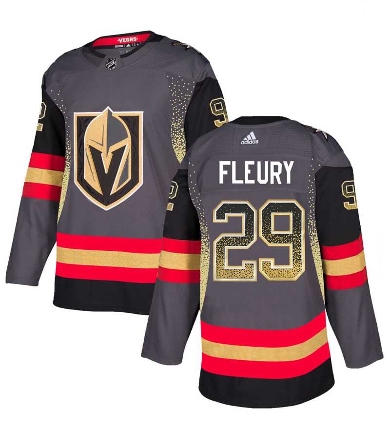 Men's Adidas Vegas Golden Knights #29 Marc-Andre Fleury Grey Home Authentic Drift Fashion Stitched NHL Jersey