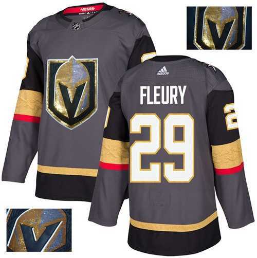 Men's Adidas Vegas Golden Knights #29 Marc-Andre Fleury Grey Home Authentic Fashion Gold Stitched NHL