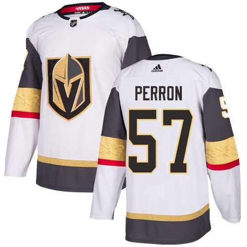 Men's Adidas Vegas Golden Knights #57 David Perron White Road Authentic Stitched NHL