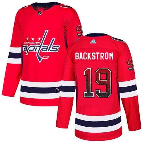 Men's Adidas Washington Capitals #19 Nicklas Backstrom Red Home Authentic Drift Fashion Stitched NHL Jersey