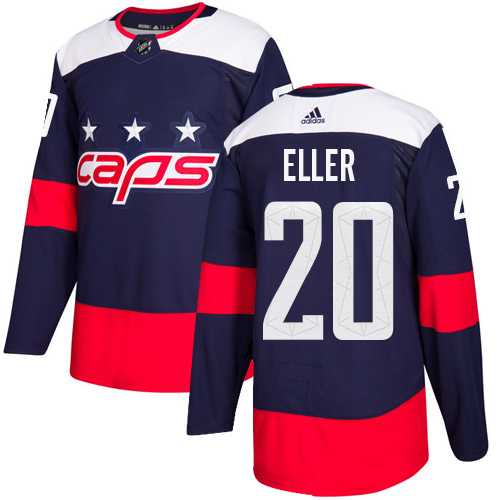 Men's Adidas Washington Capitals #20 Lars Eller Navy Authentic 2018 Stadium Series Stitched NHL Jersey