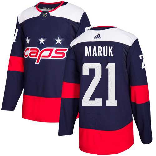 Men's Adidas Washington Capitals #21 Dennis Maruk Navy Authentic 2018 Stadium Series Stitched NHL Jersey