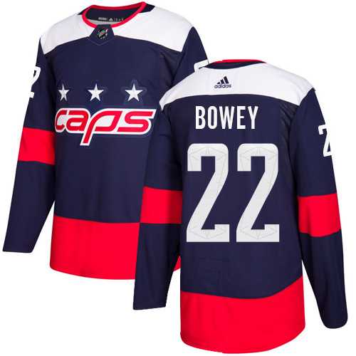 Men's Adidas Washington Capitals #22 Madison Bowey Navy Authentic 2018 Stadium Series Stitched NHL Jersey