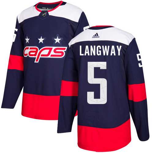 Men's Adidas Washington Capitals #5 Rod Langway Navy Authentic 2018 Stadium Series Stitched NHL Jersey