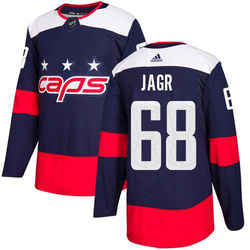 Men's Adidas Washington Capitals #68 Jaromir Jagr Navy Authentic 2018 Stadium Series Stitched NHL Jersey
