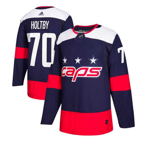 Men's Adidas Washington Capitals #70 Braden Holtby Navy 2018 NHL Stadium Series Authentic Pro Stitched NHL