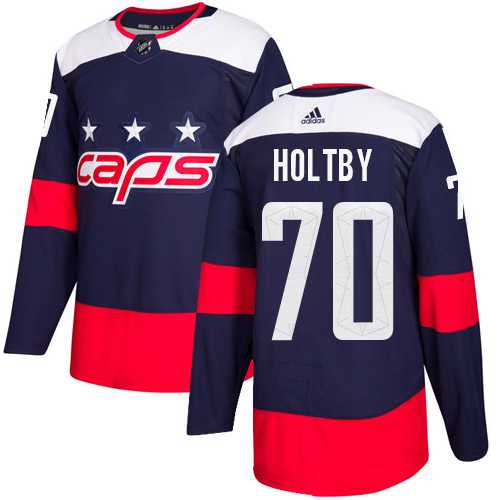 Men's Adidas Washington Capitals #70 Braden Holtby Navy Authentic 2018 Stadium Series Stitched NHL Jersey