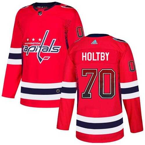 Men's Adidas Washington Capitals #70 Braden Holtby Red Home Authentic Drift Fashion Stitched NHL Jersey