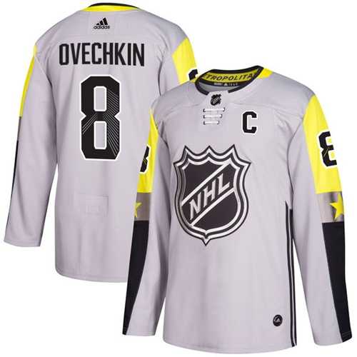 Men's Adidas Washington Capitals #8 Alex Ovechkin Gray 2018 All-Star Metro Division Authentic Stitched NHL