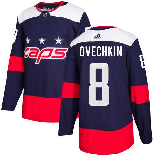 Men's Adidas Washington Capitals #8 Alex Ovechkin Navy Authentic 2018 Stadium Series Stitched NHL Jersey