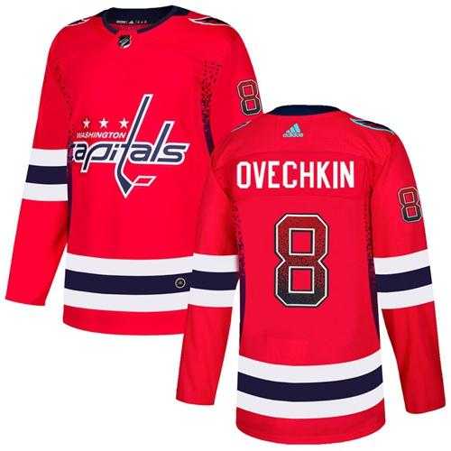 Men's Adidas Washington Capitals #8 Alex Ovechkin Red Home Authentic Drift Fashion Stitched NHL Jersey