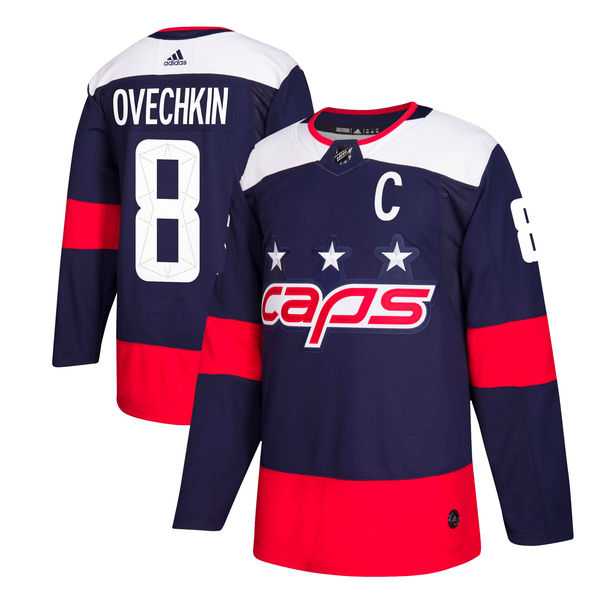 Men's Adidas Washington Capitals #8 Alexander Ovechkin Navy 2018 NHL Stadium Series Authentic Pro Stitched NHL
