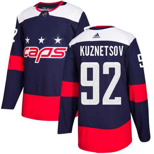 Men's Adidas Washington Capitals #92 Evgeny Kuznetsov Navy Authentic 2018 Stadium Series Stitched NHL Jersey