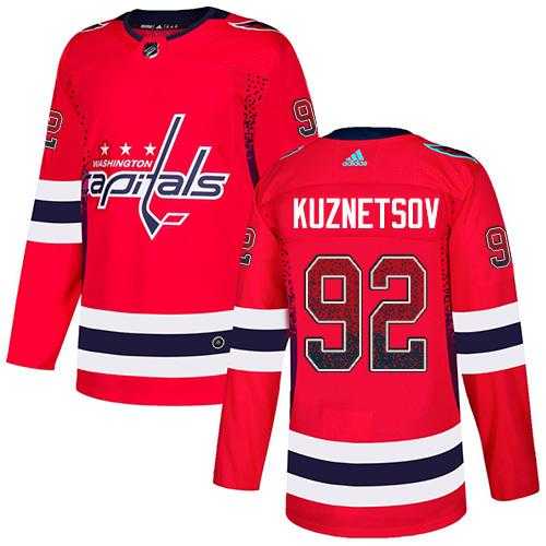 Men's Adidas Washington Capitals #92 Evgeny Kuznetsov Red Home Authentic Drift Fashion Stitched NHL Jersey