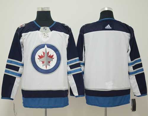 Men's Adidas Winnipeg Jets Blank White Road Authentic Stitched NHL Jersey