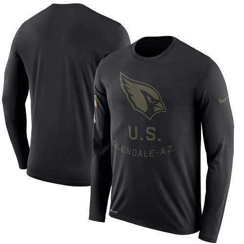 Men's Arizona Cardinals Nike Black Salute to Service Sideline Legend Performance Long Sleeve T-Shirt