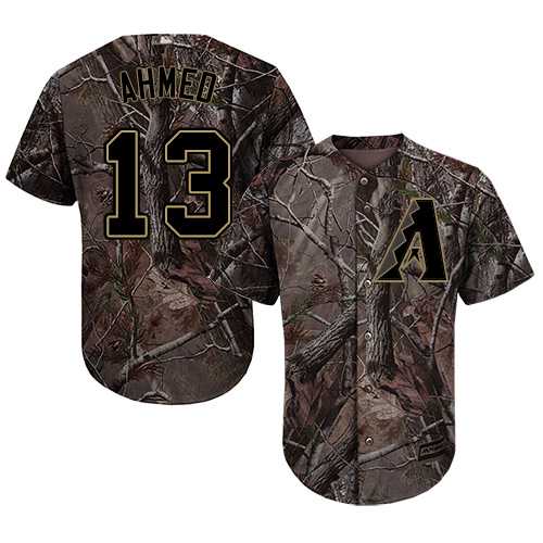 Men's Arizona Diamondbacks #13 Nick Ahmed Camo Realtree Collection Cool Base Stitched MLB Jersey