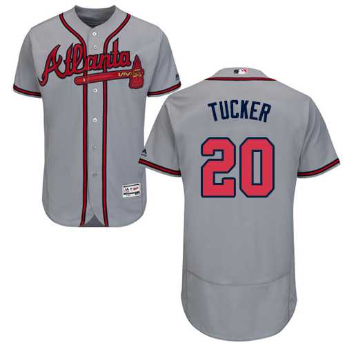 Men's Atlanta Braves #20 Preston Tucker Grey Flexbase Authentic Collection Stitched MLB