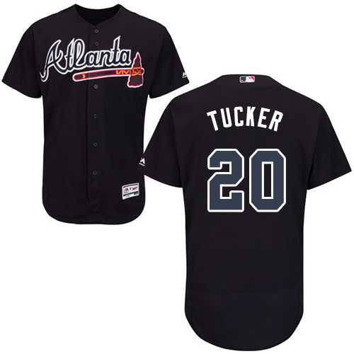 Men's Atlanta Braves #20 Preston Tucker Navy Blue Flexbase Authentic Collection Stitched MLB