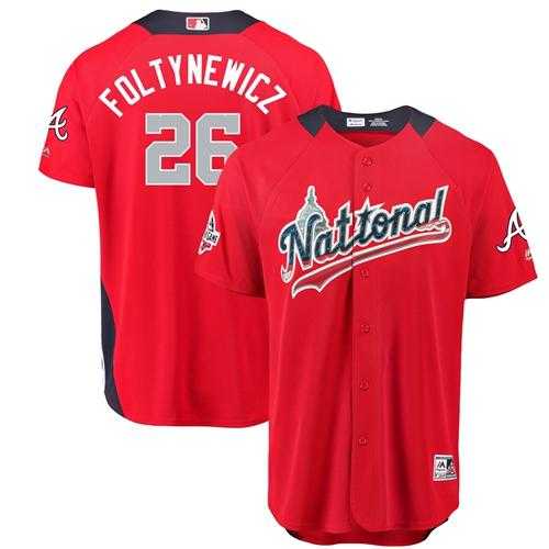 Men's Atlanta Braves #26 Mike Foltynewicz Red 2018 All-Star National League Stitched MLB