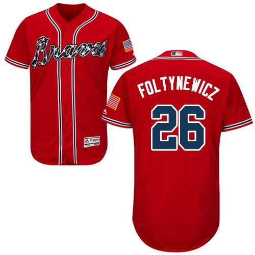 Men's Atlanta Braves #26 Mike Foltynewicz Red Flexbase Authentic Collection Stitched MLB