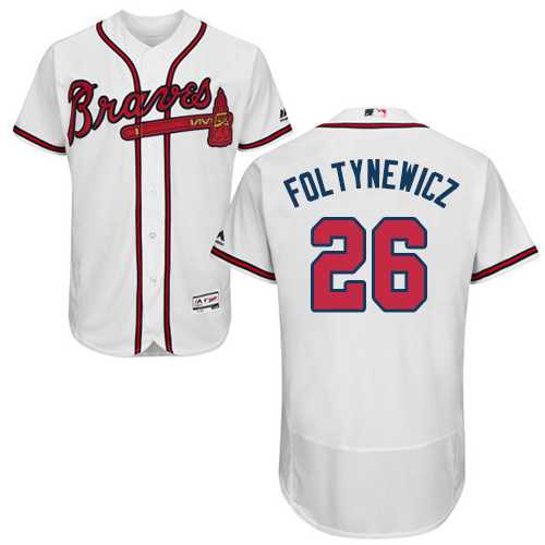 Men's Atlanta Braves #26 Mike Foltynewicz White Flexbase Authentic Collection Stitched MLB