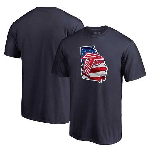 Men's Atlanta Falcons NFL Pro Line by Fanatics Branded Navy Banner State T-Shirt