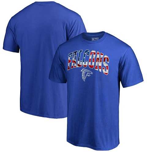 Men's Atlanta Falcons NFL Pro Line by Fanatics Branded Royal Banner Wave T-Shirt