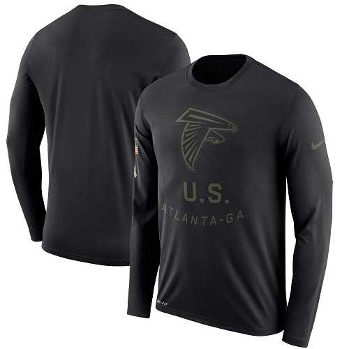 Men's Atlanta Falcons Nike Black Salute to Service Sideline Legend Performance Long Sleeve T-Shirt