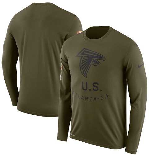 Men's Atlanta Falcons Nike Olive Salute to Service Sideline Legend Performance Long Sleeve T-Shirt