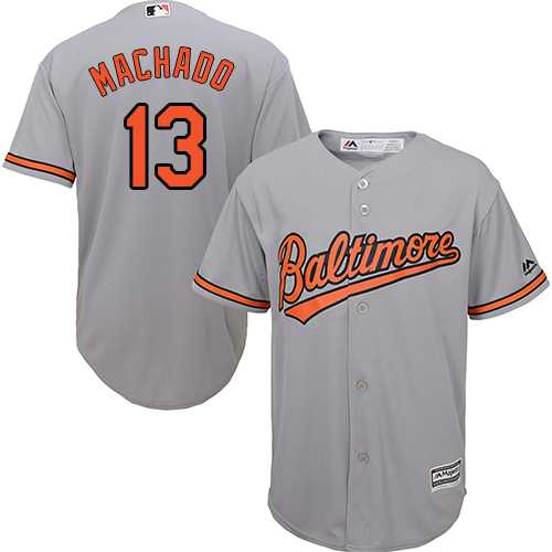 Men's Baltimore Orioles #13 Manny Machado Grey New Cool Base Stitched MLB
