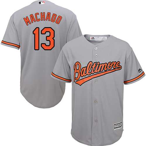Men's Baltimore Orioles #13 Manny Machado Grey New Cool Base Stitched MLB Men's Baltimore Orioles #13 Manny Machado Grey New Cool Base Stitched MLB