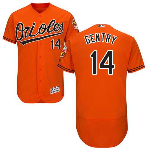 Men's Baltimore Orioles #14 Craig Gentry Orange Flexbase Authentic Collection Stitched MLB