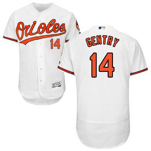Men's Baltimore Orioles #14 Craig Gentry White Flexbase Authentic Collection Stitched MLB Men's Baltimore Orioles #14 Craig Gentry White Flexbase Authentic Collection Stitched MLB