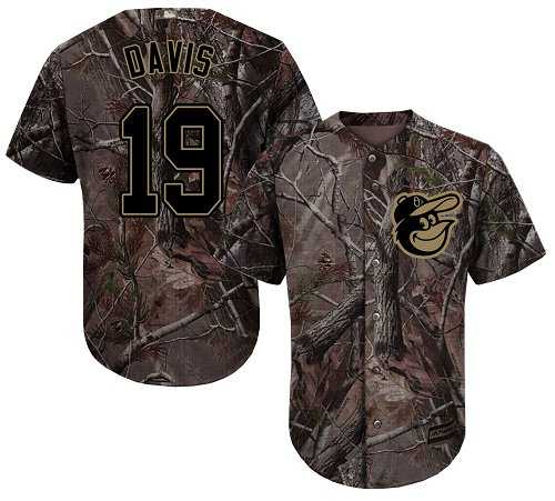 Men's Baltimore Orioles #19 Chris Davis Camo Realtree Collection Cool Base Stitched MLB