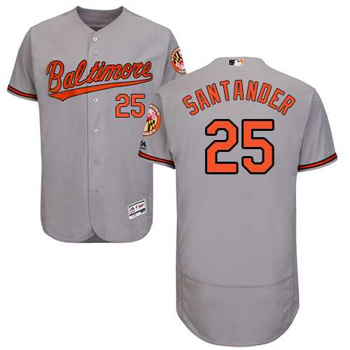 Men's Baltimore Orioles #25 Anthony Santander Grey Flexbase Authentic Collection Stitched MLB