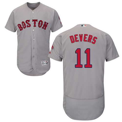 Men's Boston Red Sox #11 Rafael Devers Grey Flexbase Authentic Collection Stitched MLB