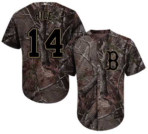 Men's Boston Red Sox #14 Jim Rice Camo Realtree Collection Cool Base Stitched MLB