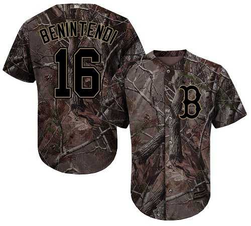 Men's Boston Red Sox #16 Andrew Benintendi Camo Realtree Collection Cool Base Stitched MLB