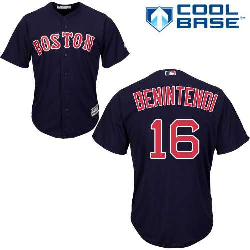 Men's Boston Red Sox #16 Andrew Benintendi Navy Blue New Cool Base Stitched MLB