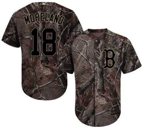 Men's Boston Red Sox #18 Mitch Moreland Camo Realtree Collection Cool Base Stitched MLB Jersey