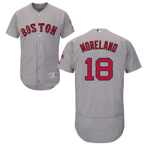 Men's Boston Red Sox #18 Mitch Moreland Grey Flexbase Authentic Collection Stitched MLB Jersey