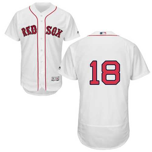Men's Boston Red Sox #18 Mitch Moreland White Flexbase Authentic Collection Stitched MLB Jersey