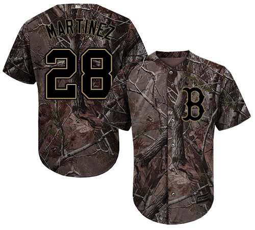 Men's Boston Red Sox #28 J. D. Martinez Camo Realtree Collection Cool Base Stitched MLB