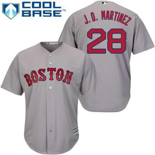 Men's Boston Red Sox #28 J. D. Martinez Grey New Cool Base Stitched Baseball Jersey