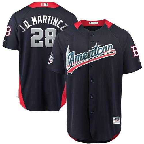 Men's Boston Red Sox #28 J. D. Martinez Navy Blue 2018 All-Star American League Stitched MLB Jersey