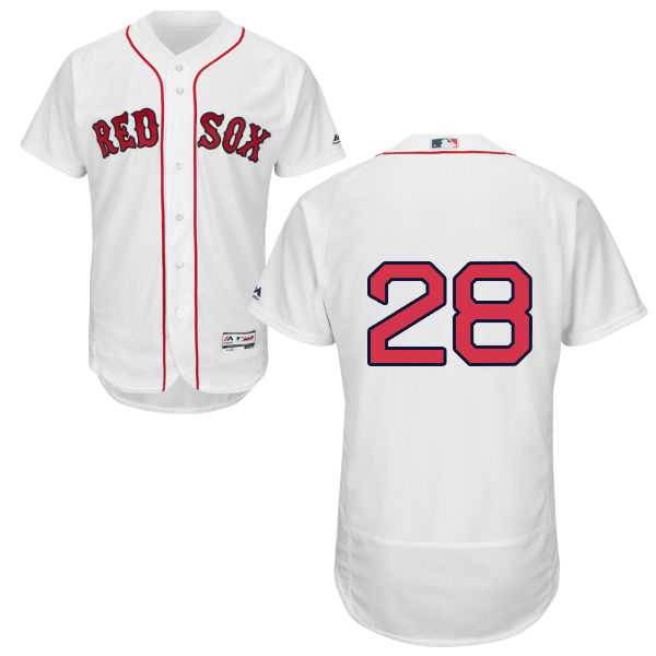 Men's Boston Red Sox #28 J. D. Martinez White Flexbase Authentic Collection Stitched Baseball Jersey