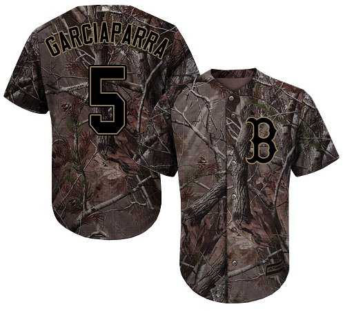 Men's Boston Red Sox #5 Nomar Garciaparra Camo Realtree Collection Cool Base Stitched MLB